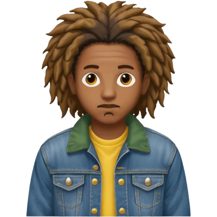 Rapper rasta hair back emoji