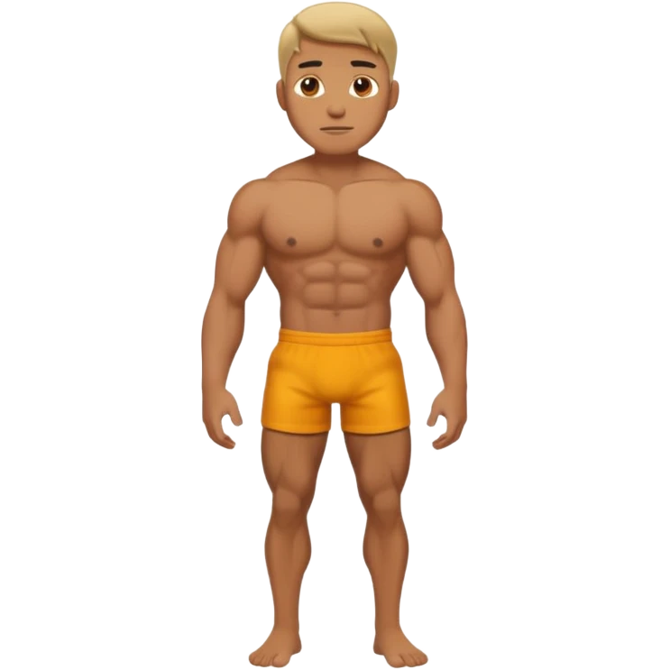 Naked man full body with no shirt or pants emoji