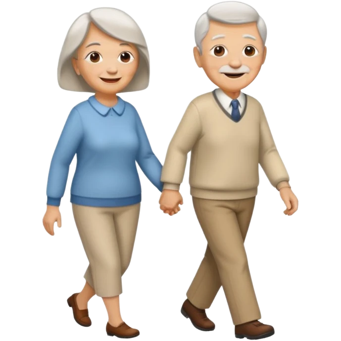 elderly couple walking emoji