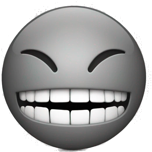 A smiley face with a gap in the teeth emoji