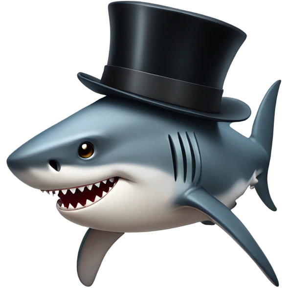 Shark with a top hat emoji