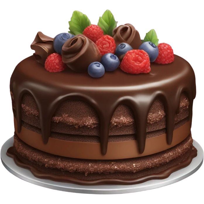 highly detailed rococo chocolate cake emoji