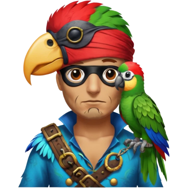 pirate and parrot emoji