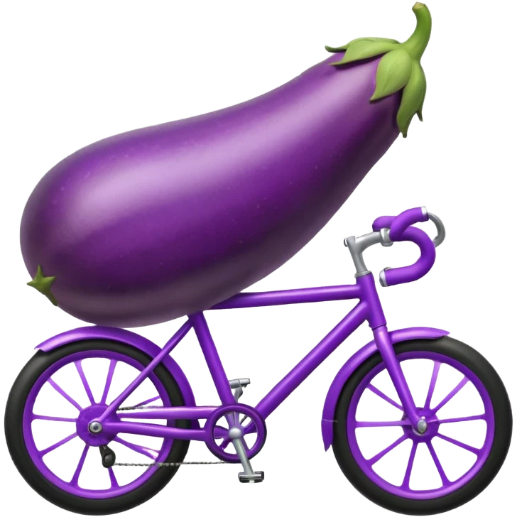 Eggplant on bike emoji