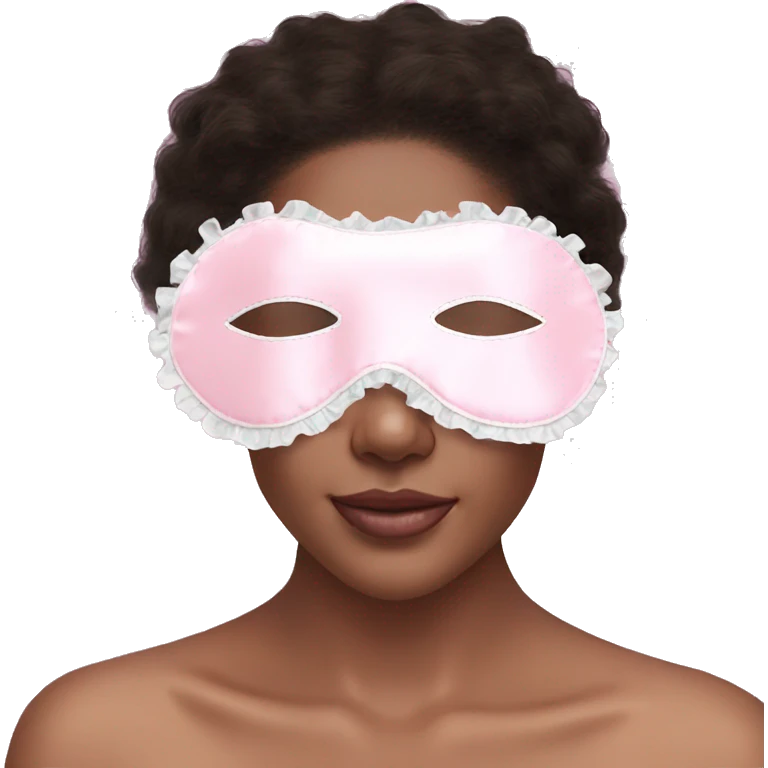 Light pink Frilly satin sleep mask  emoji