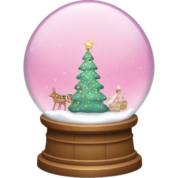 Pink Christmas snow globe  emoji