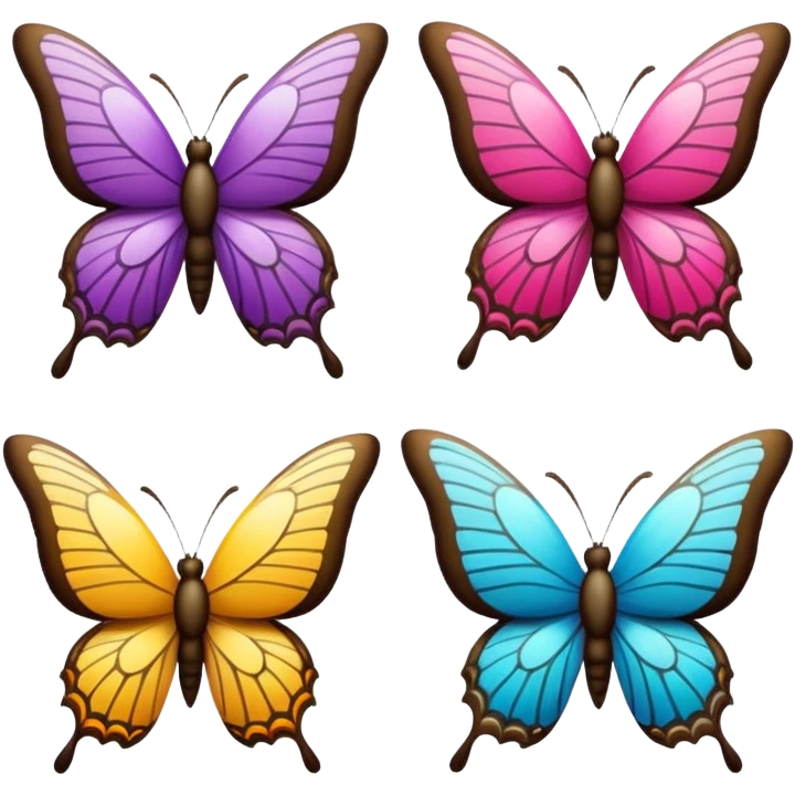 mariposas aesthetic de colores emoji