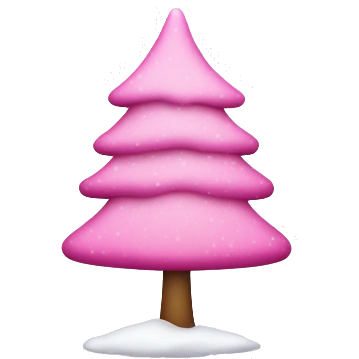 pink christmas tree with snow emoji