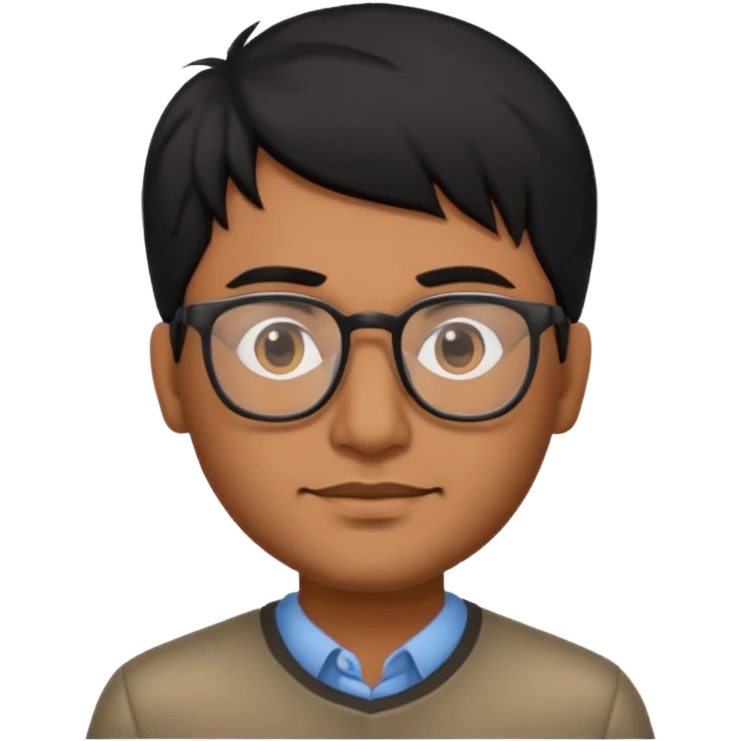 Indian man with black hair and glasses  emoji