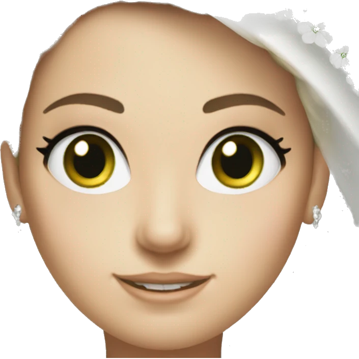 White brunette bride green eyes emoji