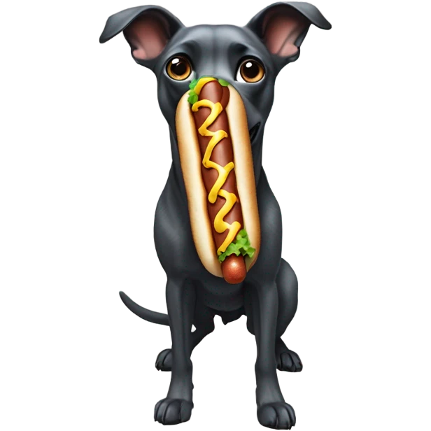 Un perro alienígena con un hot dog emoji