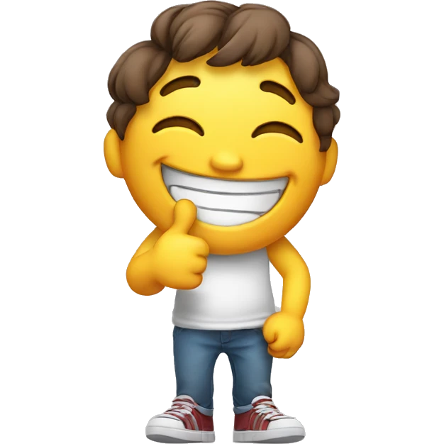 laughing while crying with a thumbs up emoji