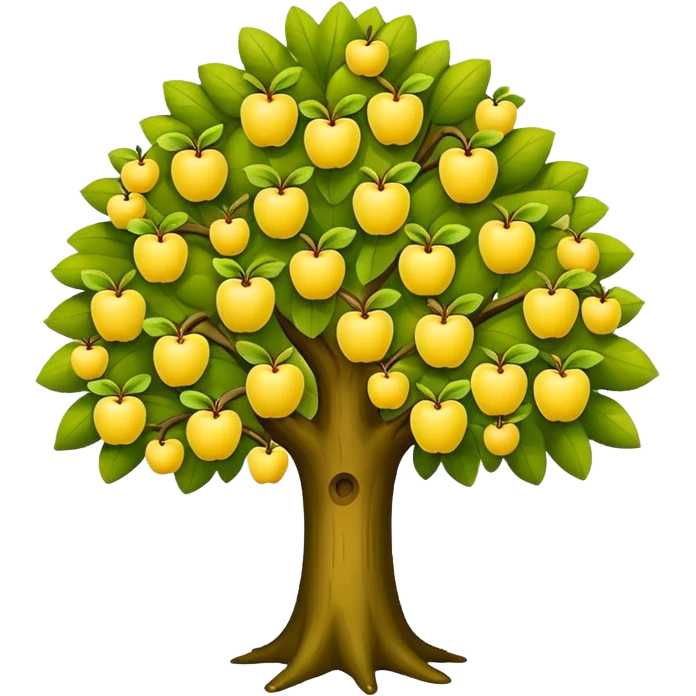 big tree with tiny yellow apples emoji