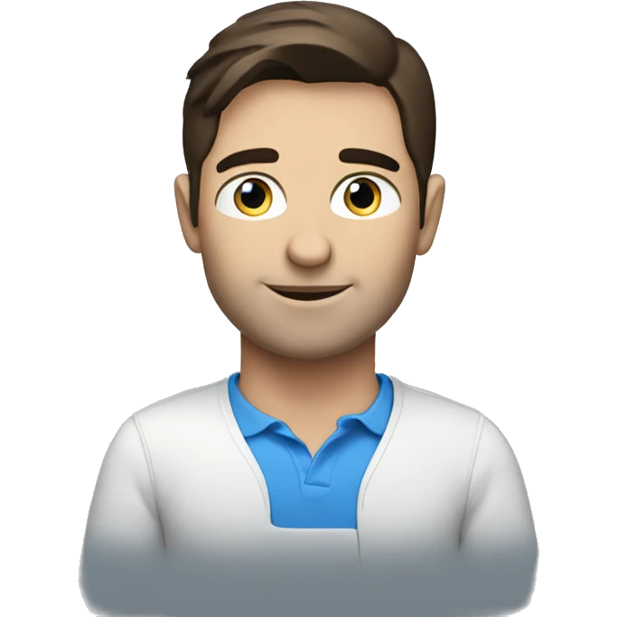 Blue eyes brunette man with laptop emoji
