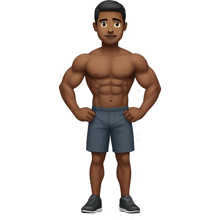 young man front muscles emoji