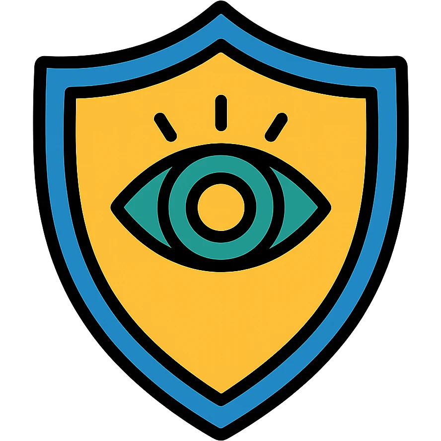 a shield featuring the Eye of Ibad, stylized and bold, fantasy icon emoji