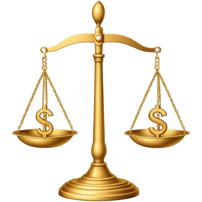 A balanced scale with two gender symbols on each side, symbolizing gender equality in society. emoji