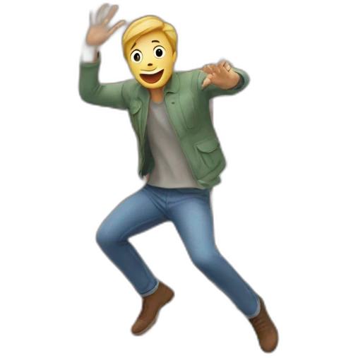 Guy jumping Out of a window emoji