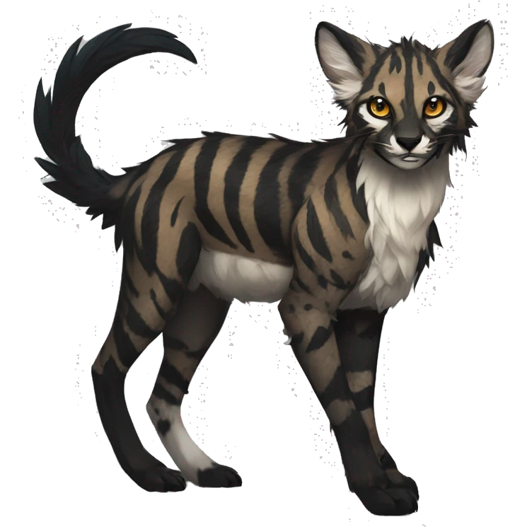 Modern Feral Rare Fantasy Vernid-Trico-species by LiLaiRa, random markings, full body emoji