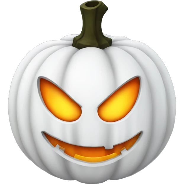 Halloween pumpkin evil in white emoji