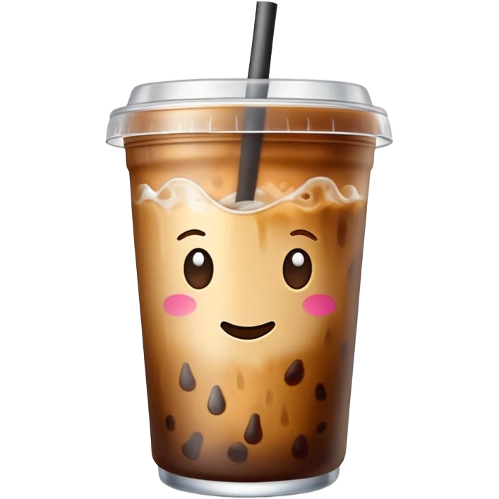 Small iced coffee with lid emoji