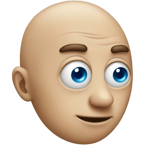 A bean with big blue human eyeballs and no hair  emoji