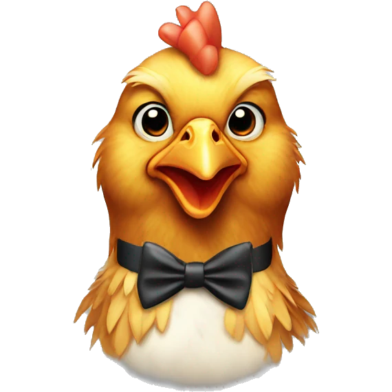Chicken with a bow tie  emoji