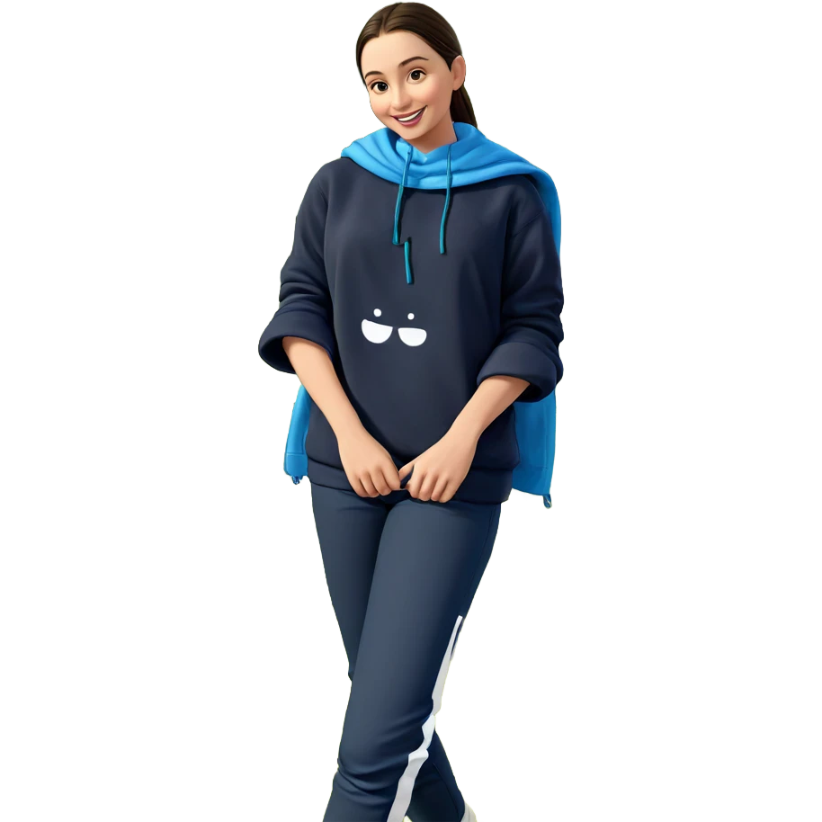 smiling girl in outdoor setting emoji