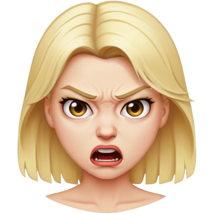 Angry blonde woman emoji