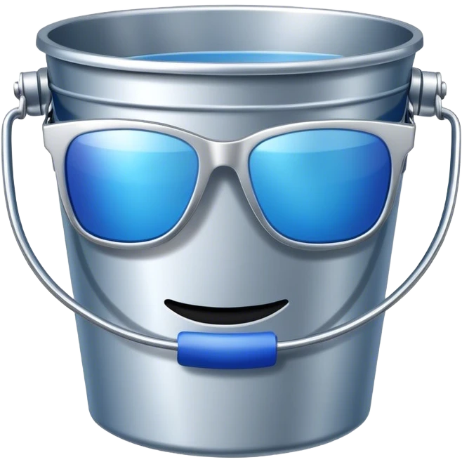 Bucket with sunglasses emoji