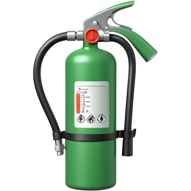 green fire extinguisher with foam coming out emoji