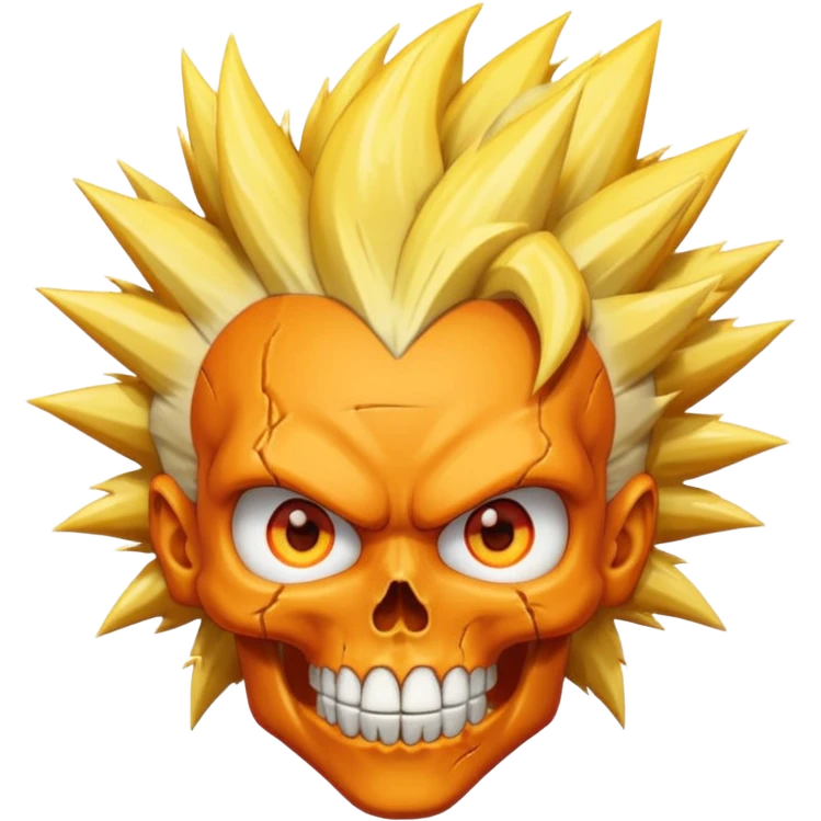Skull with goku hair emoji