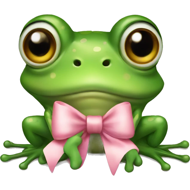 Frog with bow emoji