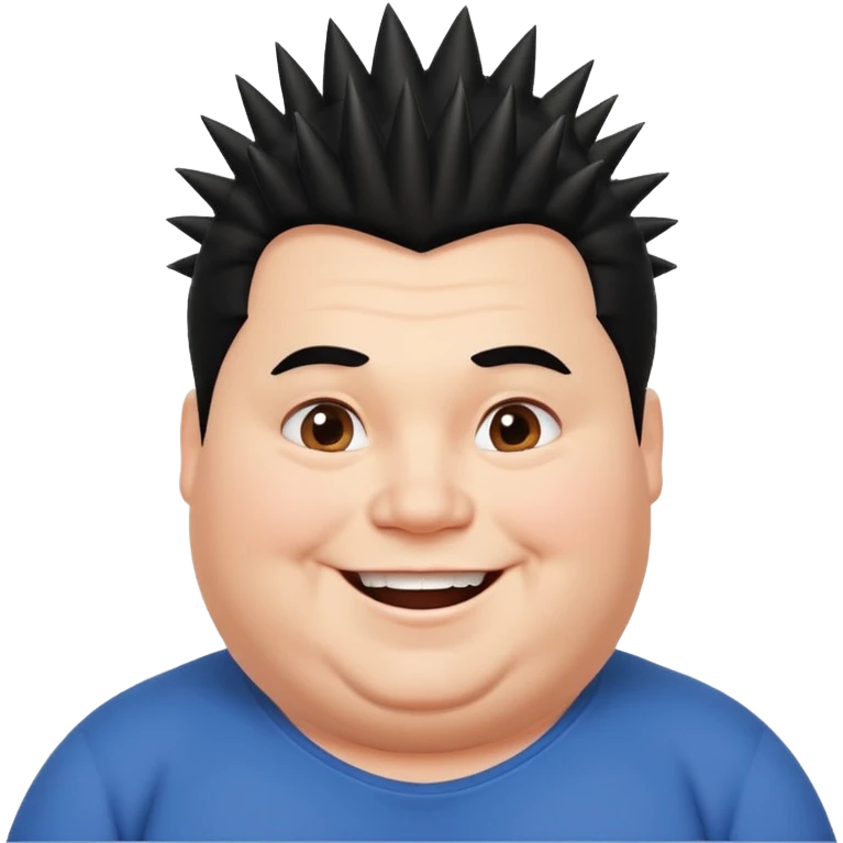 fat spiky haired happy man emoji
