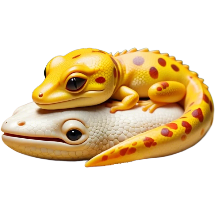 Meme-Worthy Cute Sleeping Gecko Portrait Emoji, Head resting peacefully with a contented smile, showcasing a diminutive, patterned body with smooth scales and eyes gently closed in serene slumber, Simplified yet adorably endearing features, highly detailed, glowing with a soft, drowsy tropical light, high shine, relaxed and utterly lovable, stylized with an air of playful laziness, soft glowing outline, capturing the essence of a sleeping gecko that feels destined to become the next viral icon of adorable rest! emoji
