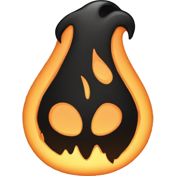 Black flame orange heart emoji