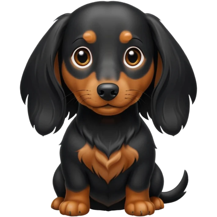 dachsund Black long haired emoji