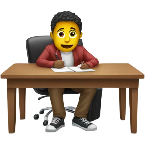 student in exam emoji