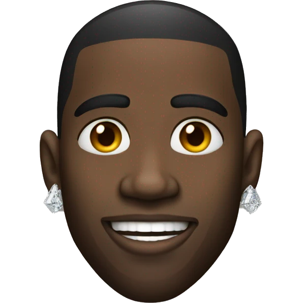 black man with a temp fade and diamond stud earrings in his ear emoji