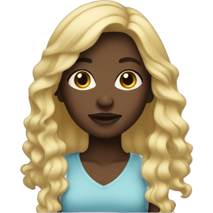 dark skinned blonde girl emoji
