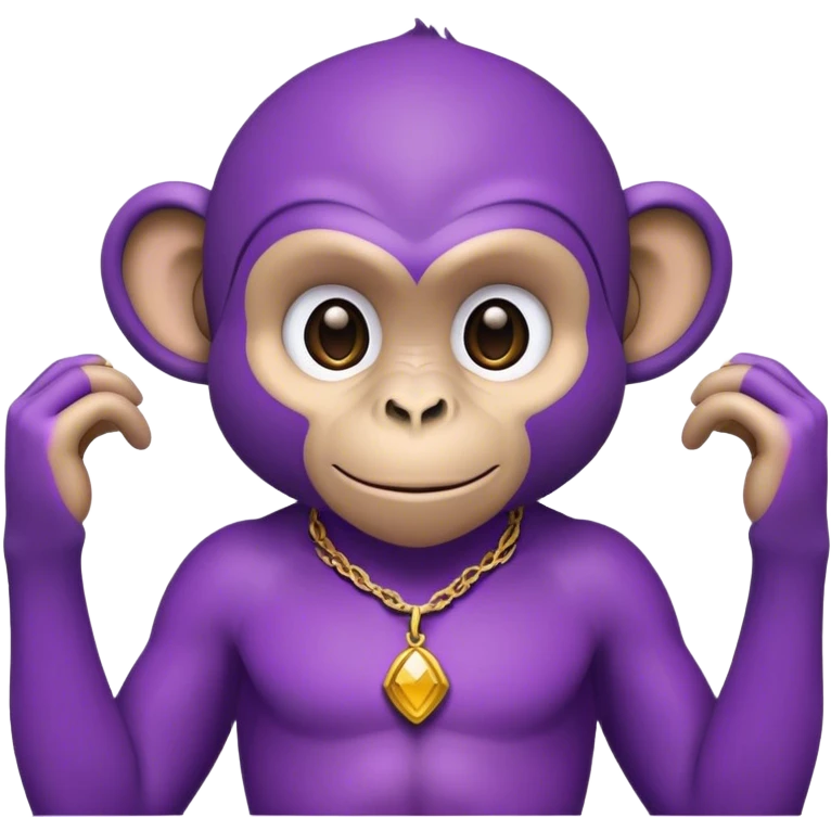 genie monkey, purple attire emoji