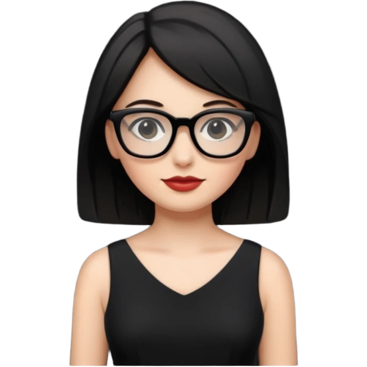 black glasses and black dresses woman emoji