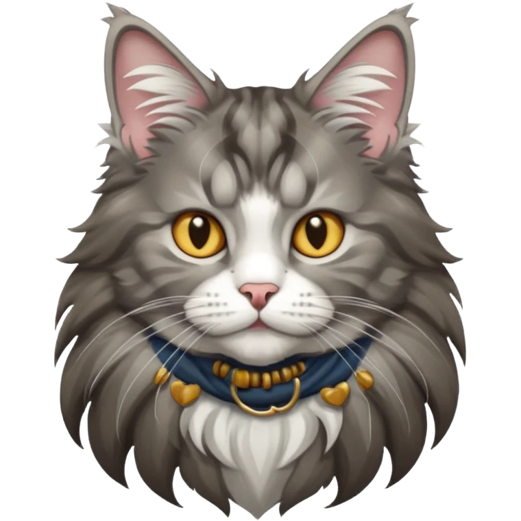 Maine coon gris et blanc  emoji