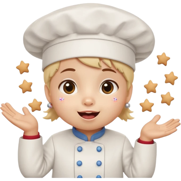 oso Carita feliz

Mejillas rosadas

Sprinkles en forma de estrellitas

Patitas pequeñas y redonditas

Un gorrito de chef mini

Expresiones cambiantes (feliz, sorprendido, emocionado) emoji