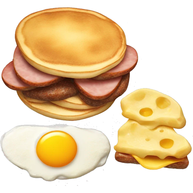 pancake sausage with sausage, egg, cheese emoji