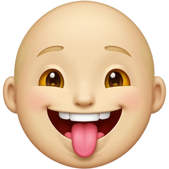 cartoon emoji sticker with a laughing expression and tongue out, colorful and cheerful, no text, suitable for WhatsApp and Instagram emoji
