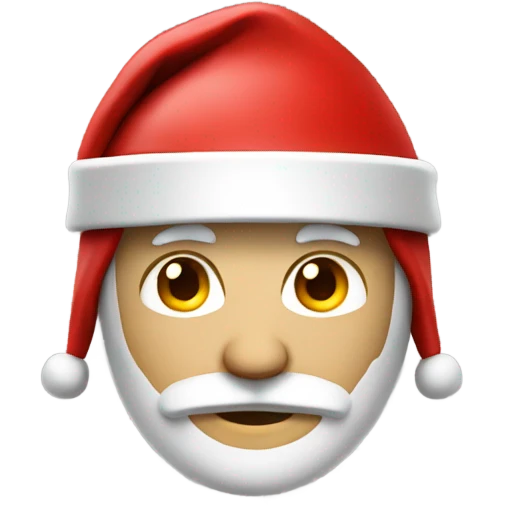 white spartan male wearing red santa hat emoji