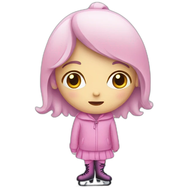 Sad ice skating lady in pink emoji