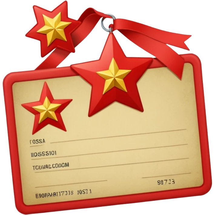 военный билет со звездочкой красный россия  emoji