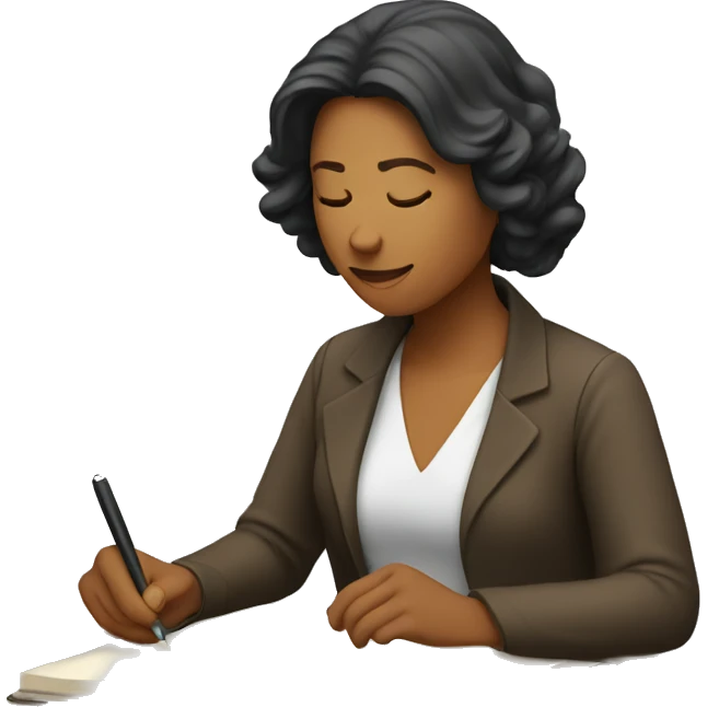 Mujer escribiendo emoji